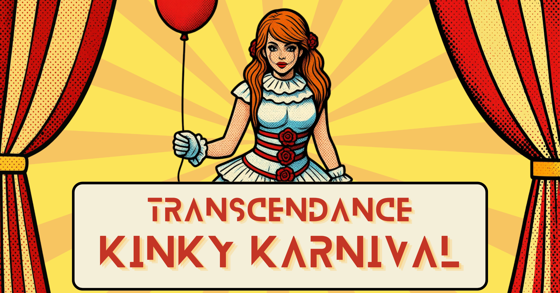 TranscenDance Kinky Karnival banner with sexy clown